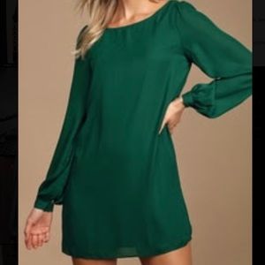 Lulu’s Status Update Forest Green Shift Dress